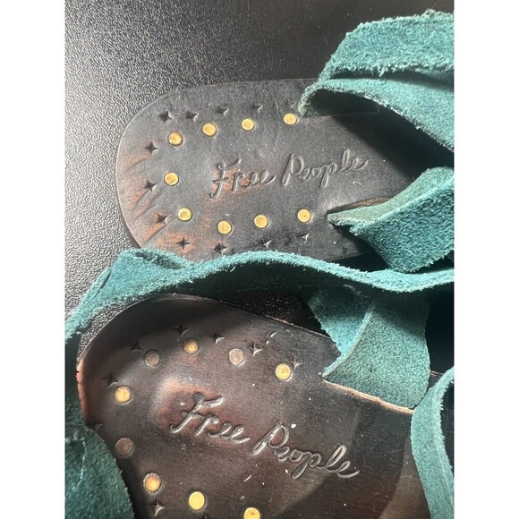 Free People Sunever Suede Gladiator Sandals Womens Size 37 Green  Strappy Buckle - Picture 7 of 7